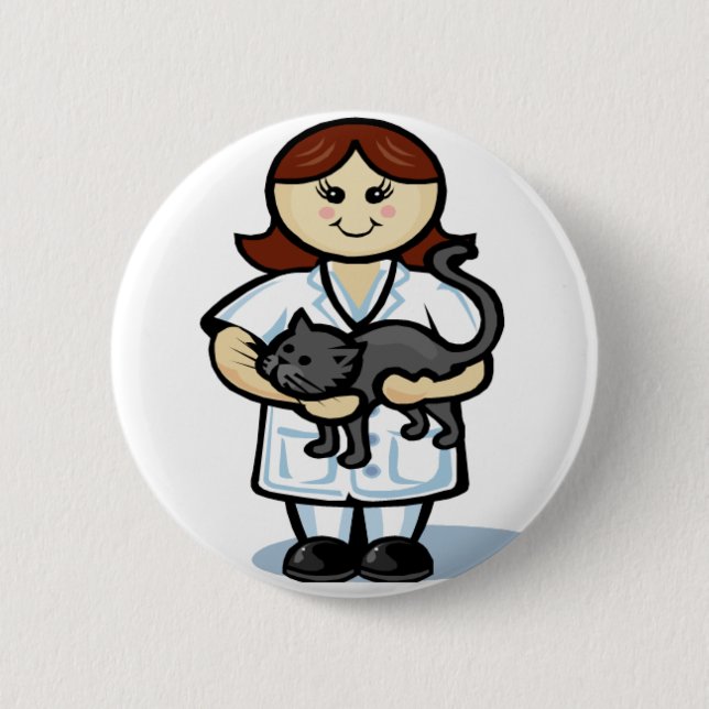 Badge Rond 5 Cm Vétérinaire de bouton (Devant)
