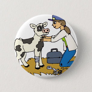 Badge Rond 5 Cm Vétérinaire de pays