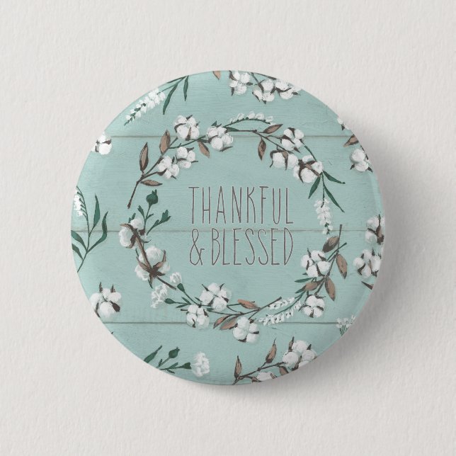 Badge Rond 5 Cm VI menthe bénie | reconnaissant et béni (Devant)
