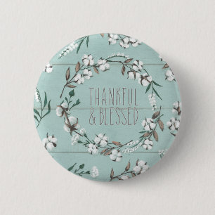 Badge Rond 5 Cm VI menthe bénie   reconnaissant et béni