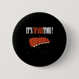 Badge Rond 5 Cm Viande grillante amusante Sparetime Fumer Barbecue