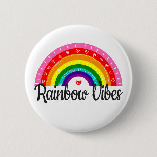 Badge Rond 5 Cm Vibes arc-en-ciel