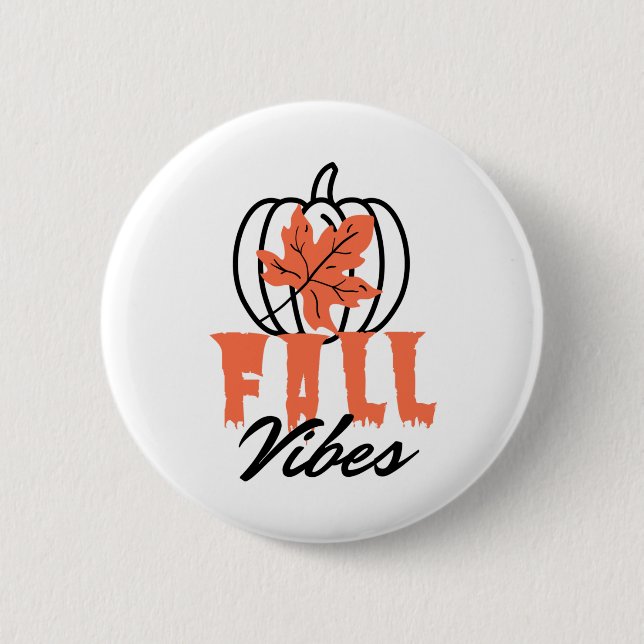 Badge Rond 5 Cm Vibes d'automne (Devant)