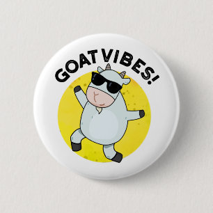 Badge Rond 5 Cm Vibes de chèvre amusant jeu animal