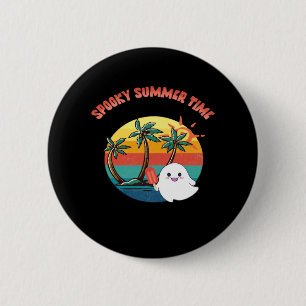 Badge Rond 5 Cm Vibes d'été - Éffrayant temps d'été classique