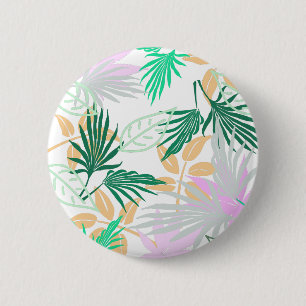Badge Rond 5 Cm Vibes tropicales Feuilles Plantes