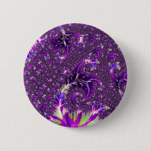 Badge Rond 5 Cm Vibrant coloré Trippy Super Boho Spiral Fractal