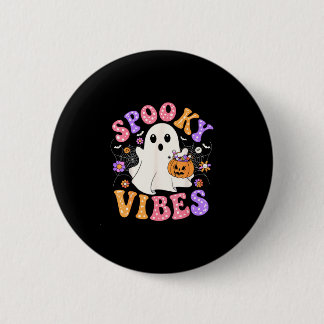 Badge Rond 5 Cm Vibrations effrayantes fantôme mignon citrouille r