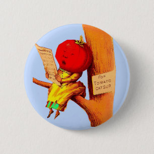 Badge Rond 5 Cm Victorian carte de commerce tomate chef femme