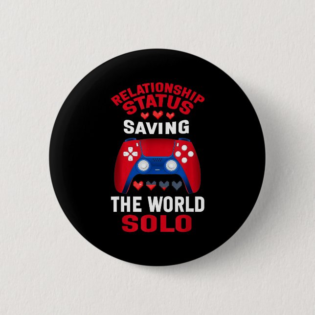 Badge Rond 5 Cm Video Games Valentines Day Gamer Gaming  (Devant)