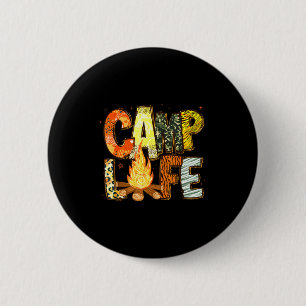 Badge Rond 5 Cm Vie de camp d'été rétro aventure en famille campin