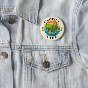 Badge Rond 5 Cm Vie du camping