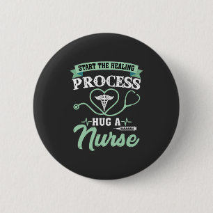 Badge Rond 5 Cm Vie infirmière Traiter Accrocher Une Infirmière