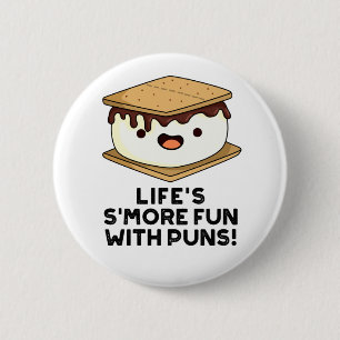 Badge Rond 5 Cm Vie Plus Amusante Avec Puns Drôle Pun De Nourritur