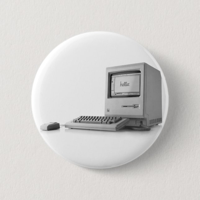Badge Rond 5 Cm Vieil ordinateur (Devant)