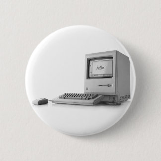 Badge Rond 5 Cm Vieil ordinateur