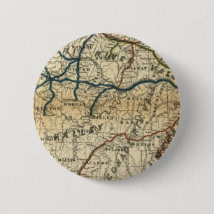 Badge Rond 5 Cm Vieille carte ferroviaire