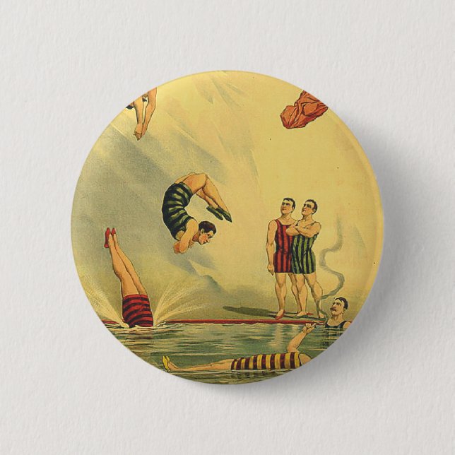 Badge Rond 5 Cm Vieille école de plongée SUPÉRIEURE (Devant)