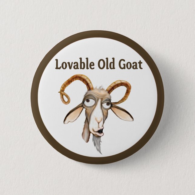 Badge Rond 5 Cm Vielle chèvre amusante (Devant)