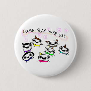 Badge Rond 5 Cm "Viennent le jeu avec nous "