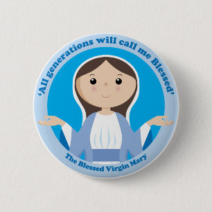 Badge Rond 5 Cm Vierge Marie béni