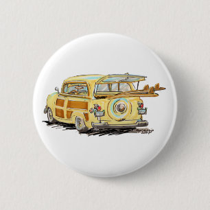 Badge Rond 5 Cm vieux boisé