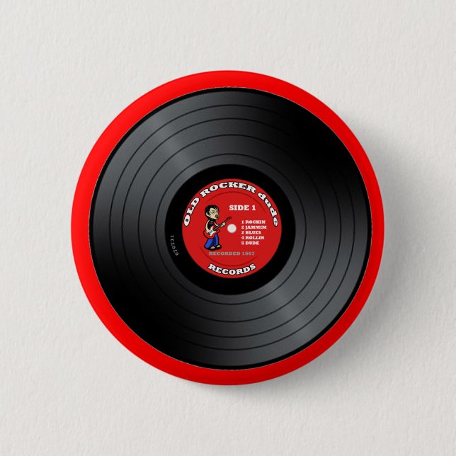 Badge Rond 5 Cm Vieux bouton de disque vinyle de type de balancier (Devant)