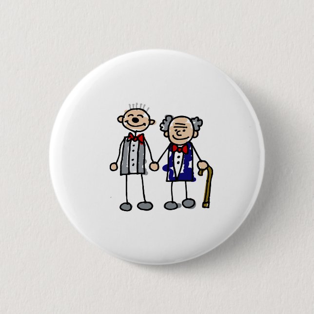 Badge Rond 5 Cm Vieux couples gais (Devant)