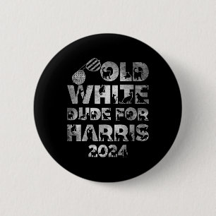 Badge Rond 5 Cm Vieux Dude Blanc Pour Harris Kamala Harris 2024 Pr
