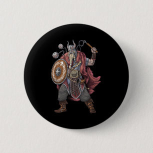 Badge Rond 5 Cm Viking Warrior