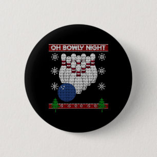Badge Rond 5 Cm Vilain bowling de Noël