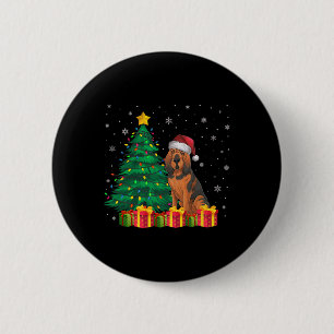 Badge Rond 5 Cm Vilain sanglier Santa Hat Feux de Noël Chien Lov