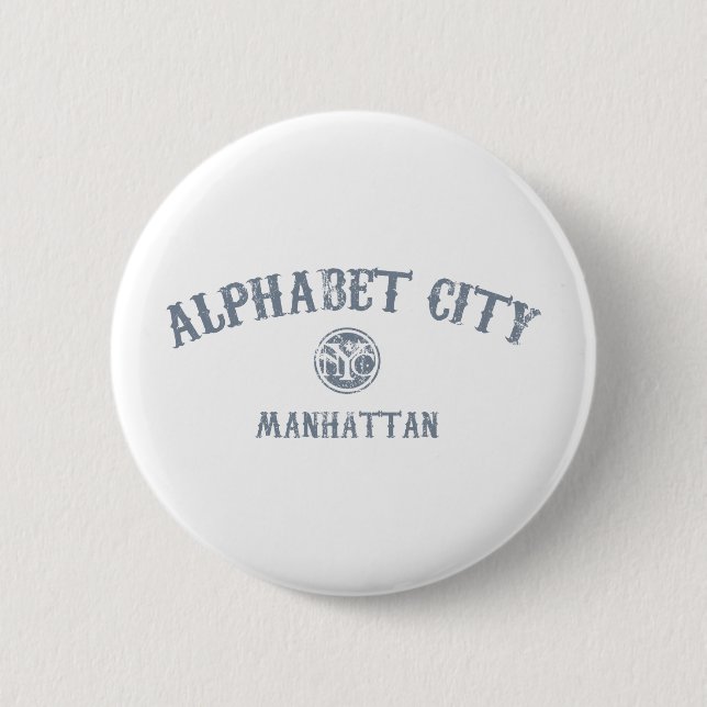 Badge Rond 5 Cm Ville d'alphabet (Devant)
