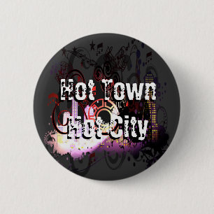 Badge Rond 5 Cm Ville de Grunge