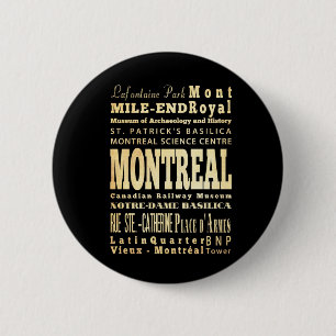 Badge Rond 5 Cm Ville de Montréal d'art de typographie du Canada