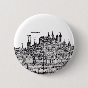 Badge Rond 5 Cm Ville médiévale de Nuremberg en Allemagne
