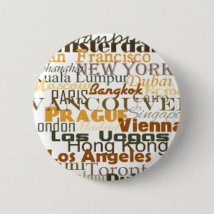 Badge Rond 5 Cm Villes autour du monde