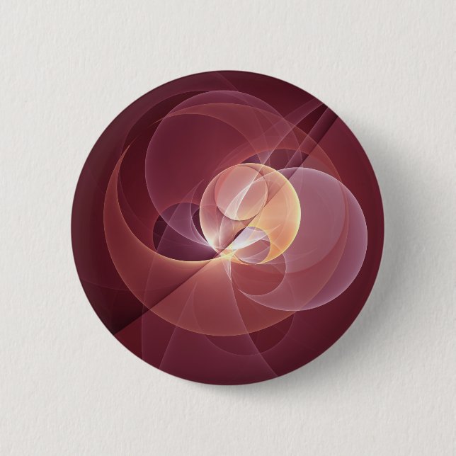 Badge Rond 5 Cm Vin moderne élégant Abstrait Art fractal rouge (Devant)