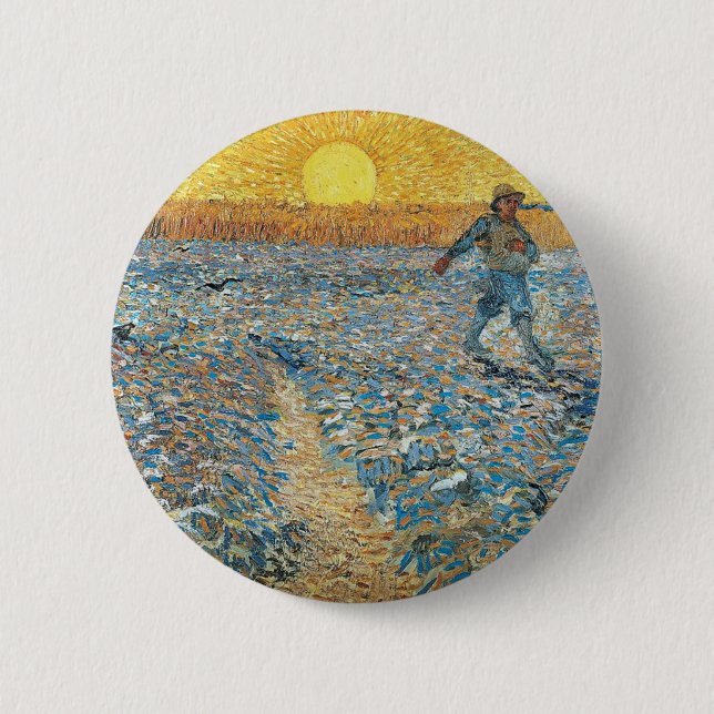 Badge Rond 5 Cm Vincent van Gogh l'art de peinture de semeur (Devant)