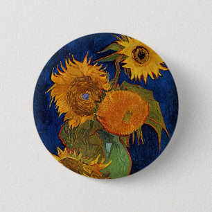 Badge Rond 5 Cm Vincent van Gogh Six Sunflowers GalleryHD