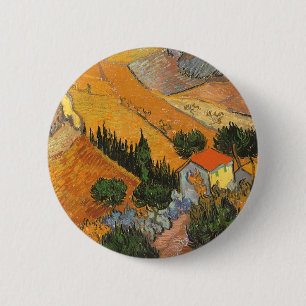Badge Rond 5 Cm Vincent van Gogh - Vallée avec Plowman