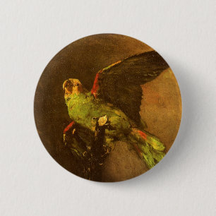 Badge Rond 5 Cm Vincent van Gogh - Vie morte avec perroquet vert