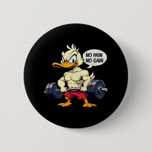 Badge Rond 5 Cm Vintage Buff Canard Pas de douleur Pas de gain Gym