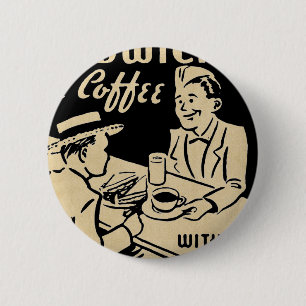 Badge Rond 5 Cm Vintage Coffee Shop