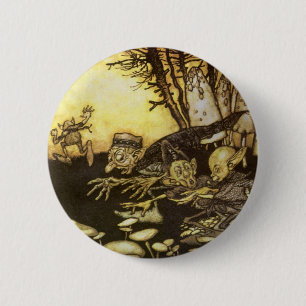 Badge Rond 5 Cm Vintage Conte de Fées, Bande d'Ouvriers par Rackha