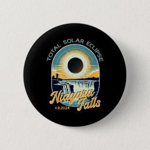 Badge Rond 5 Cm Vintage Look Total Solaire Eclipse Niagara Falls