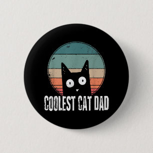 Badge Rond 5 Cm Vintage Mens Chat Papa Le Plus Coolle Funny Chat