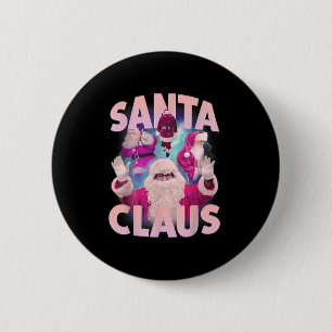 Badge Rond 5 Cm Vintage Noël Père Noël Bootleg 90s Hip hop