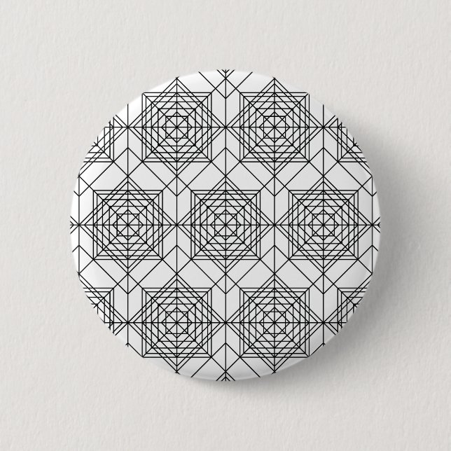 Badge Rond 5 Cm Vintage noir et blanc Motif linéaire - blanc (Devant)