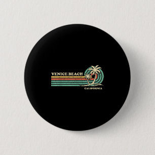 Badge Rond 5 Cm Vintage Retro Summer Vacances California Venice Be
